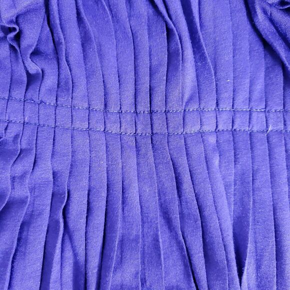 J.CREW Womens Top Sz XS Blue Accordion Pleated Tank Sleeveless Peplum Round Neck - Picture 7 of 8